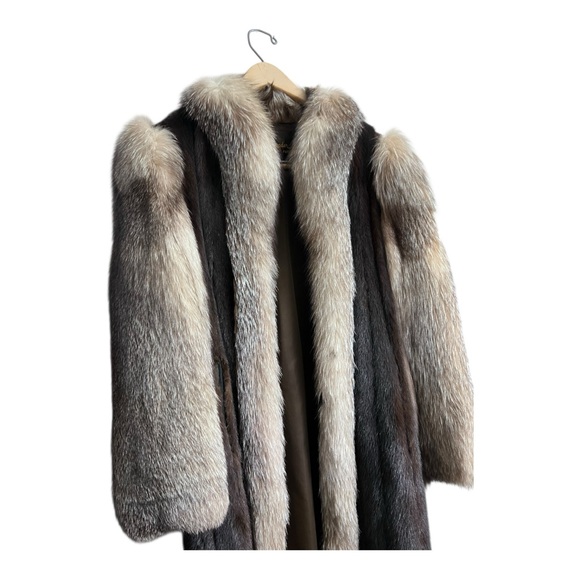 Vintage 20s Paul Magder Toronto Real Silver Fox Fur & Real Mink Coat Size M/L - Picture 15 of 16